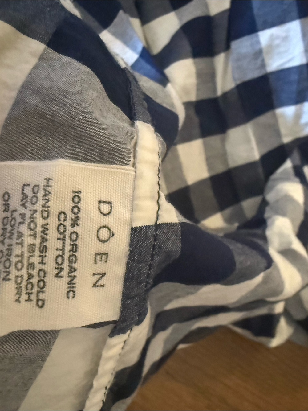 Doen Blue and White Gingham Puff Sleeve Dress - Picture 4 of 5